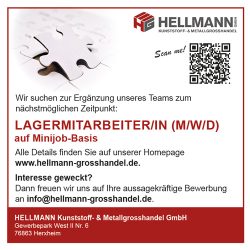 Lagermitarbeiter gesucht! Hellmann Grosshandel in Herxheim